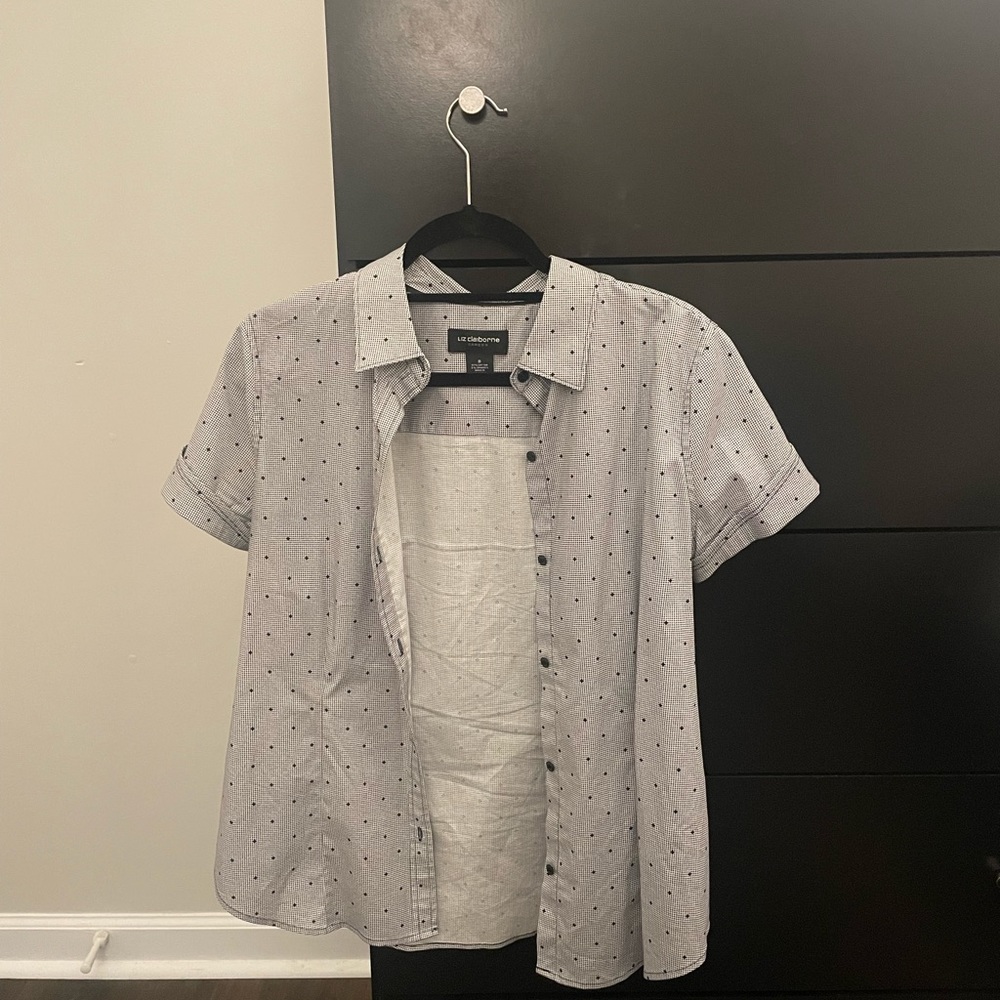 Black and white button down